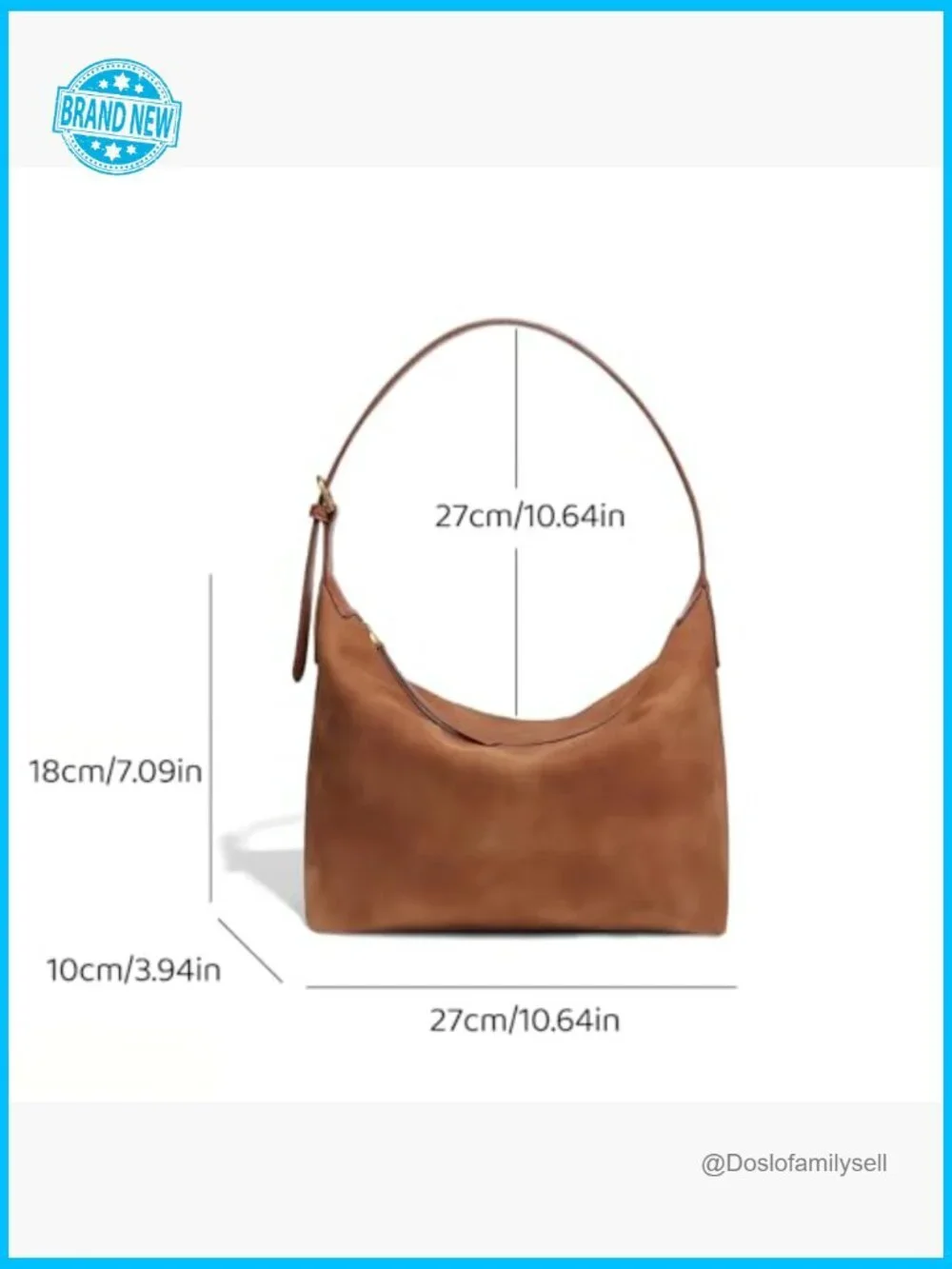 Faux Suede Hobo Bag Medium Shoulder Crossbody Vintage Slouchy Purse Adjustable